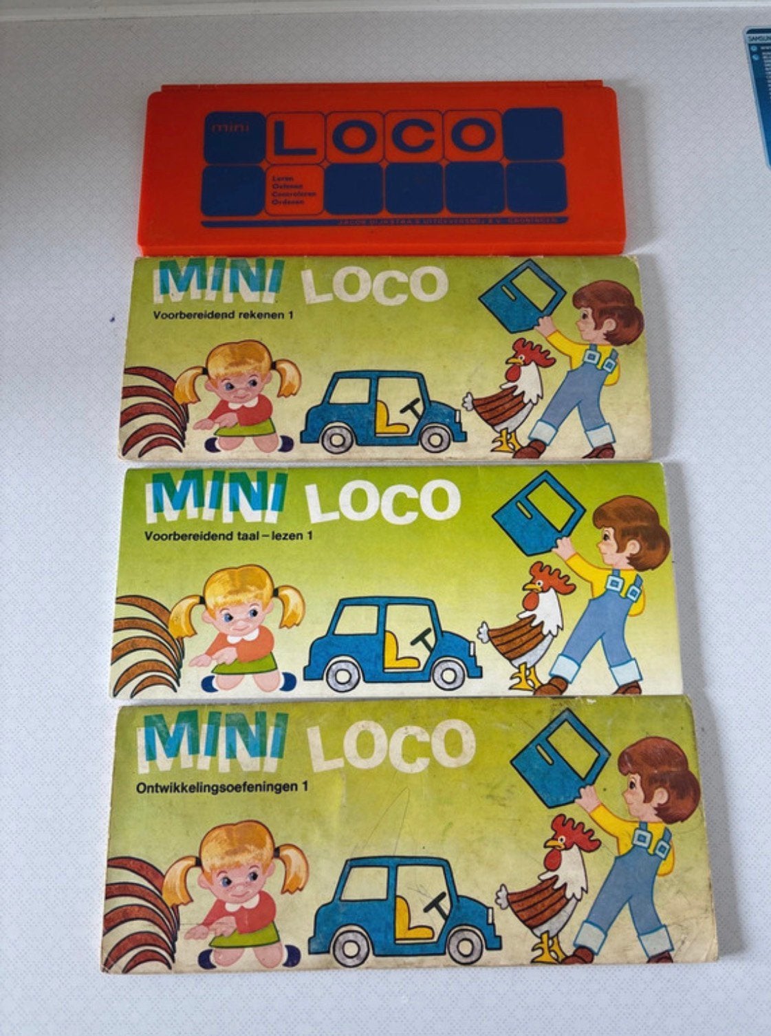 Mini loco set met 3 boekjes en stenen vintage, Ophalen of Verzenden, Gebruikt