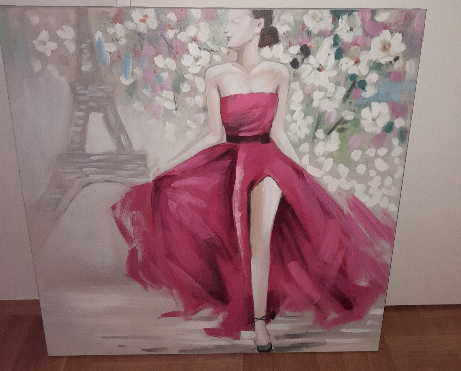 Schilderij Emilie in Parijs - 80x80 cm, Ophalen
