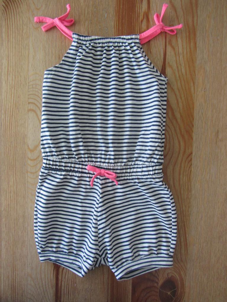 Blauw/wit gestreepte jumpsuit Hema maat 80, Kinderen en Baby's, Babykleding | Maat 80, Ophalen of Verzenden, Zo goed als nieuw