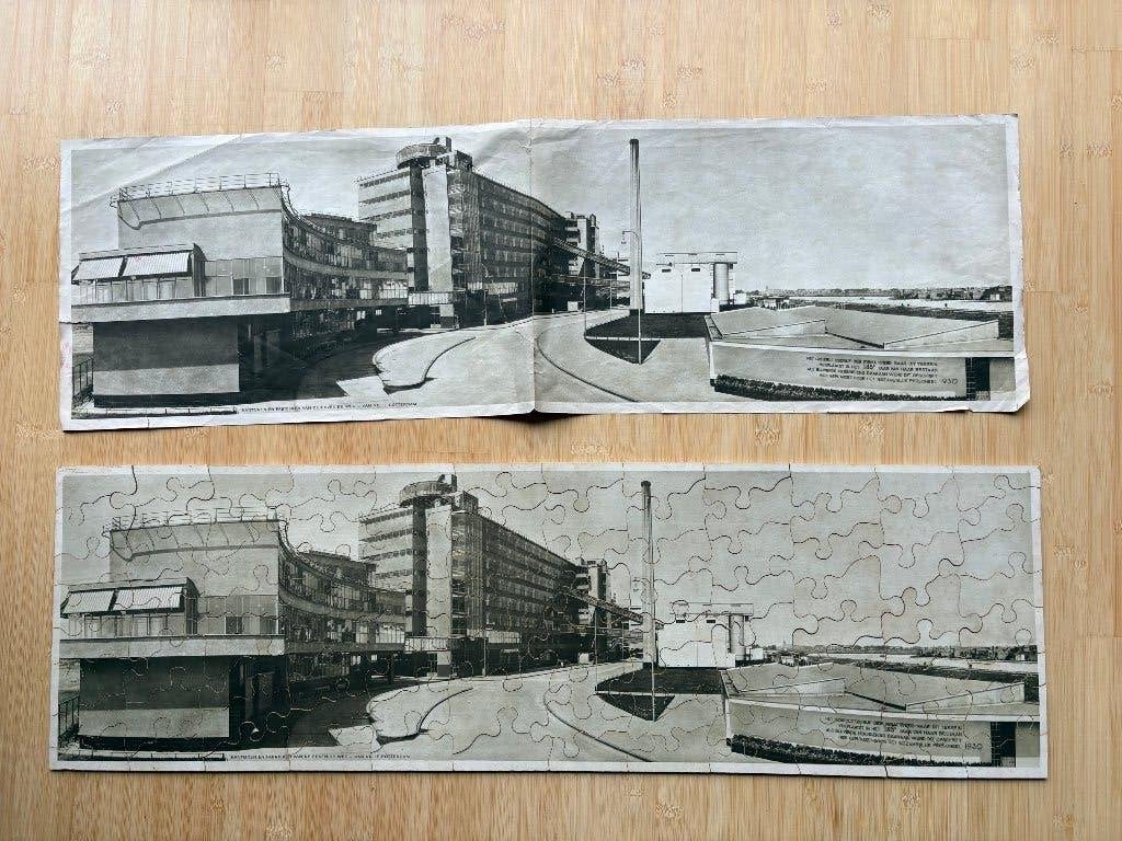 Houten Legpuzzel Van Nelle Fabriek Rotterdam uit 1931, Ophalen of Verzenden, Gebruikt, Overige typen