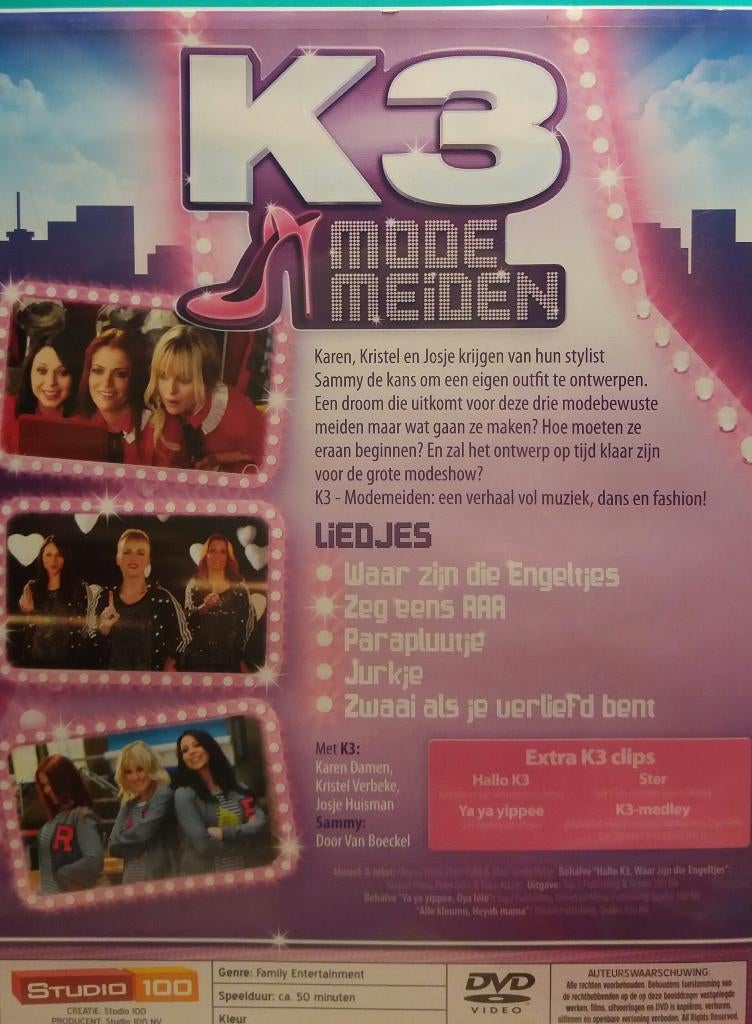 K3 Mode meiden KRASVRIJE DVD MET SLEEVE