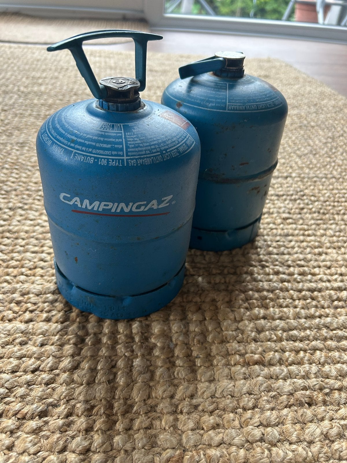 2x Campingaz 901 Hervulbare Gasflessen (leeg), Ophalen, Gebruikt