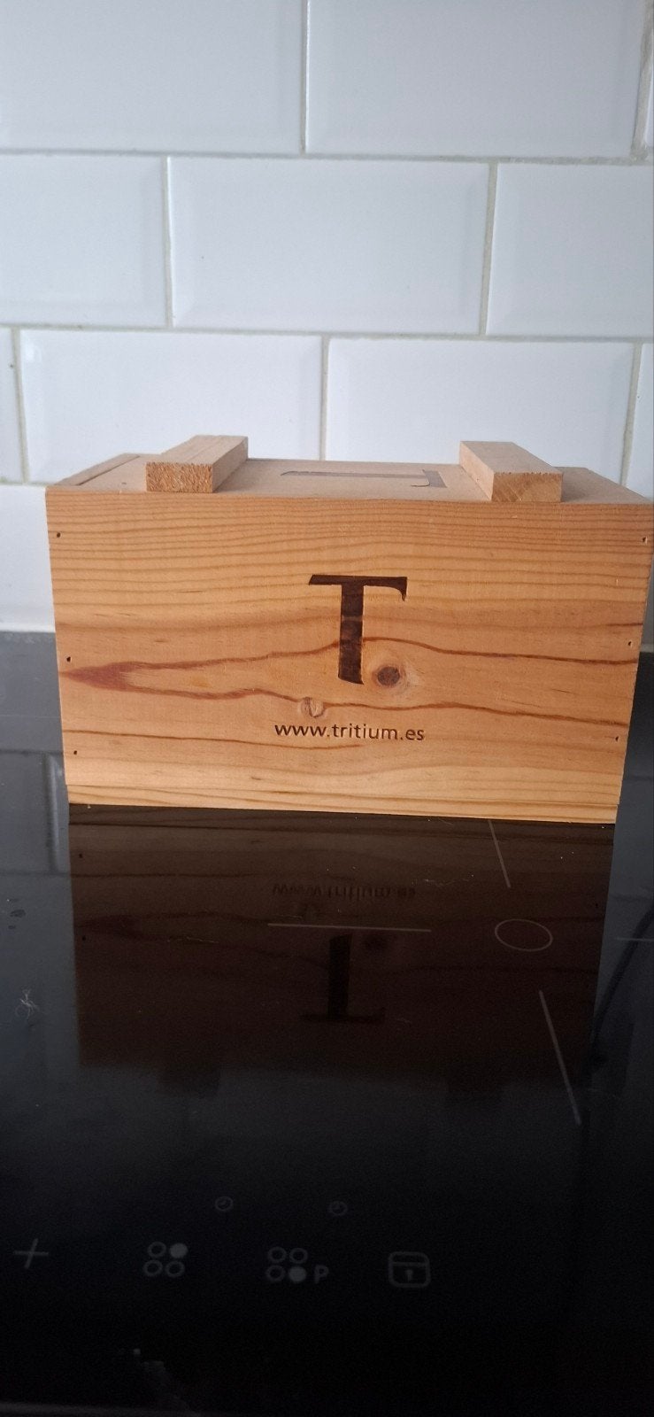Tritium Anfora Olijfolie in Amfora Fles met Houten Kist, Ophalen