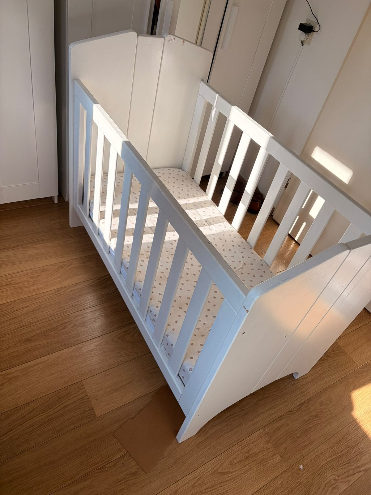 ledikant wit  + babybadje gratis, Ophalen, Gebruikt, Minder dan 140 cm, Matras