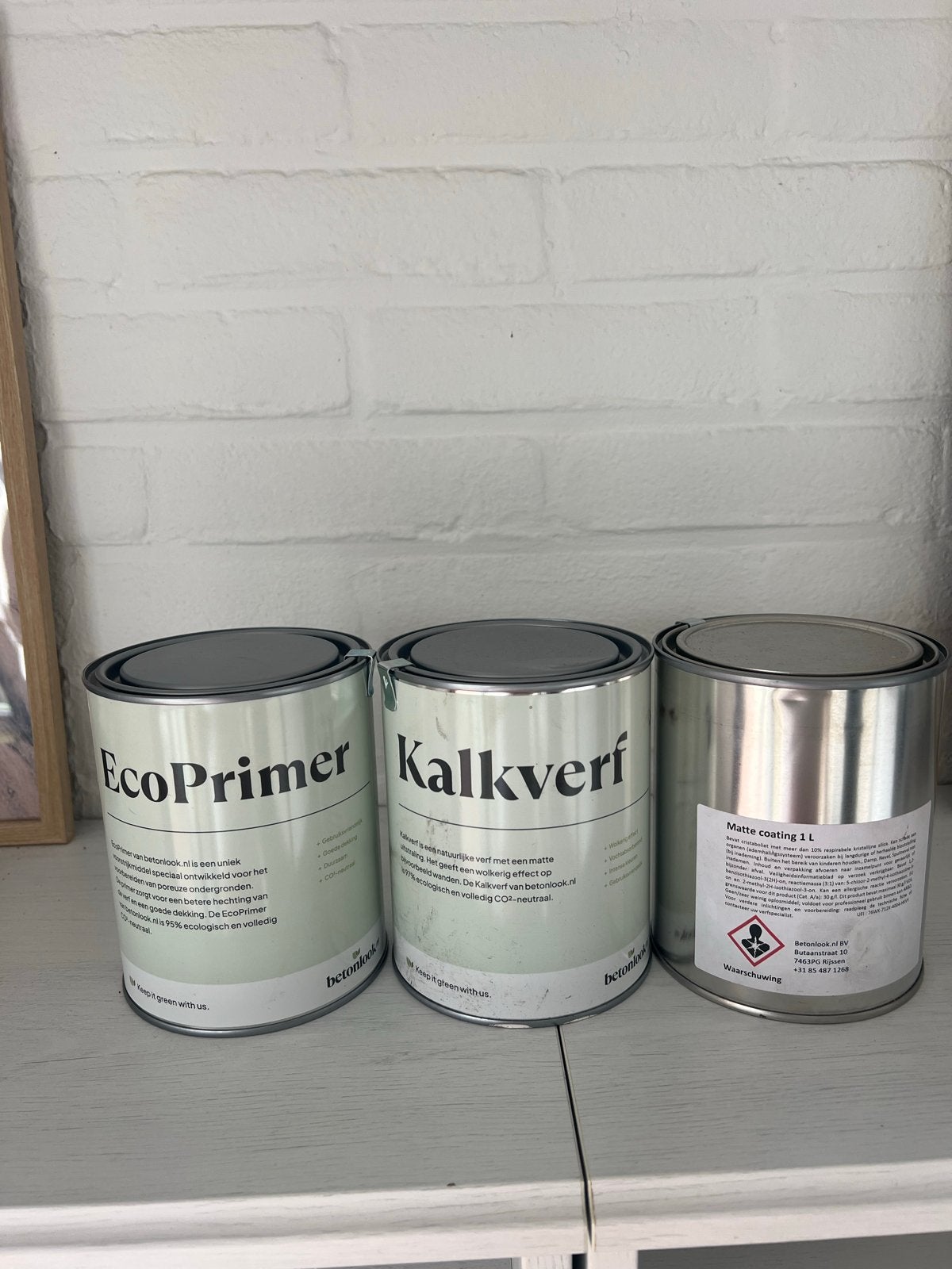 Betonlook kalkverf set: primer, kalkverf en coating, Overige kleuren, Nieuw, Ophalen of Verzenden, Verf