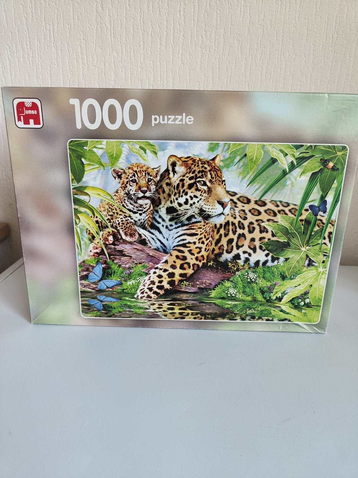 Jumbo Legpuzzel 1000 stukjes - Jaguar met welp, Ophalen of Verzenden, 500 t/m 1500 stukjes, Zo goed als nieuw, Legpuzzel