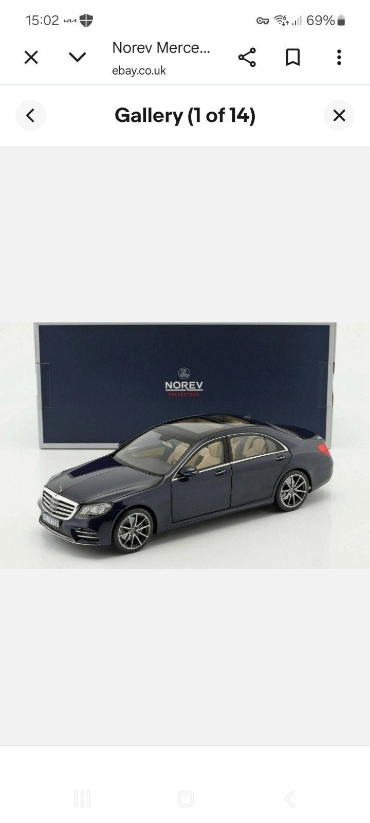 gezocht w222 2013-2020 dnk blauw, Ophalen of Verzenden, Zo goed als nieuw, Auto, Norev