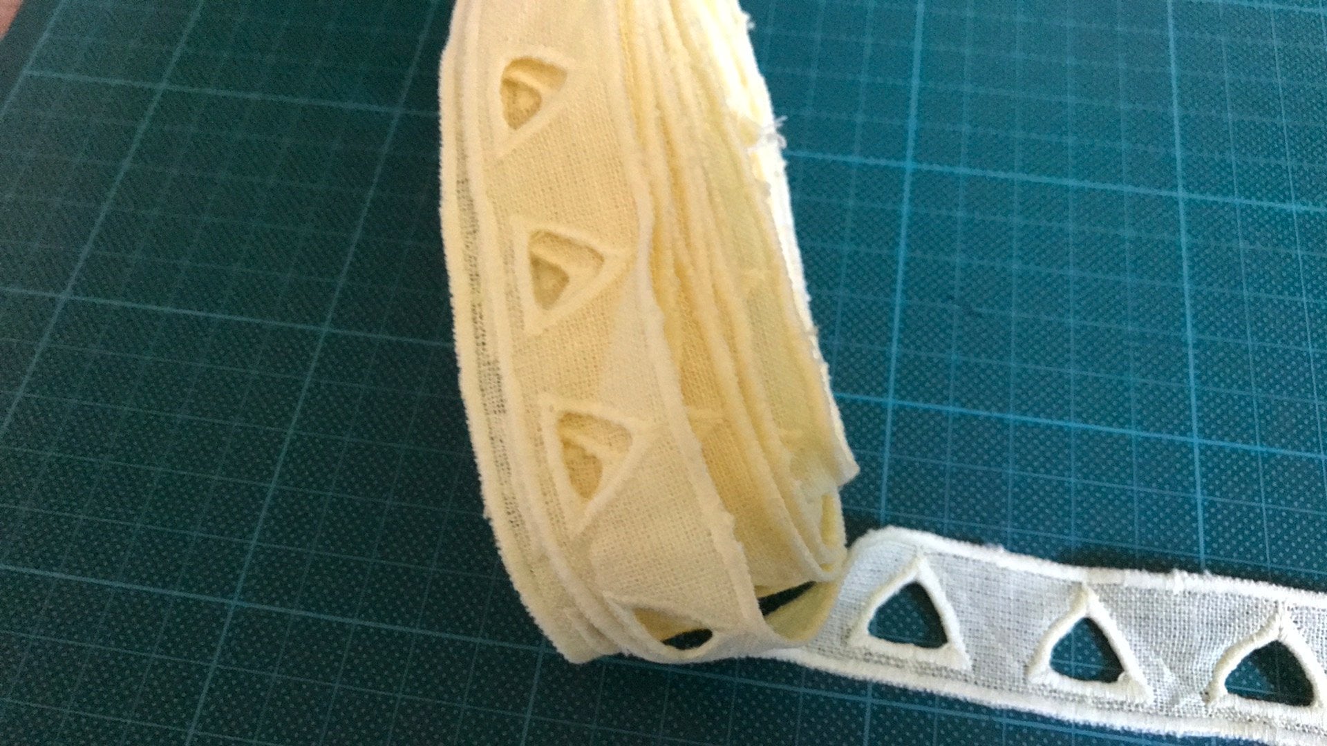 Broderie rand ruim 4.4 m en 2 cm breed licht geel. (1), Ophalen of Verzenden, Nieuw