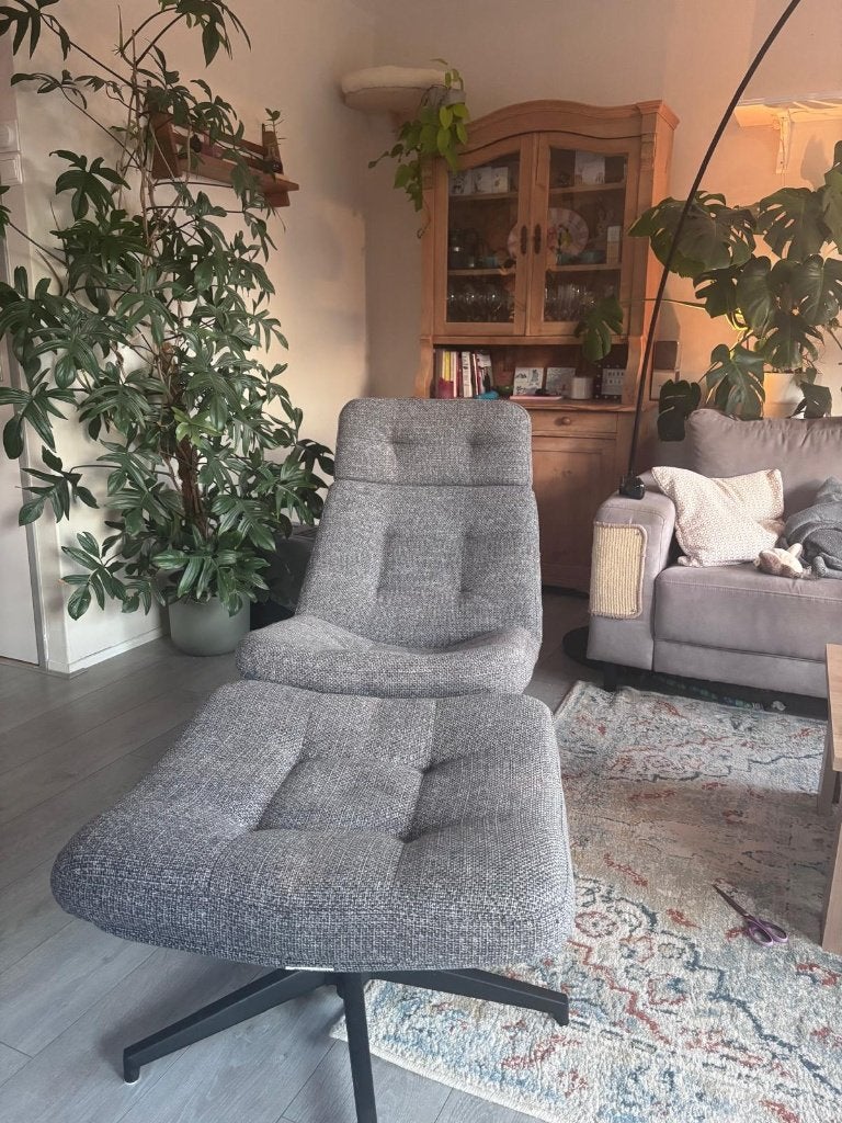 IKEA Havberg Fauteuil & Voetenbank, Huis en Inrichting, Fauteuils, Ophalen, Gebruikt, 75 tot 100 cm, Stof