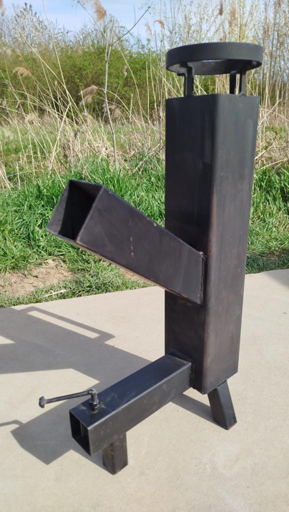 Rocket stove buitenstoof kachel fornuis, Ophalen
