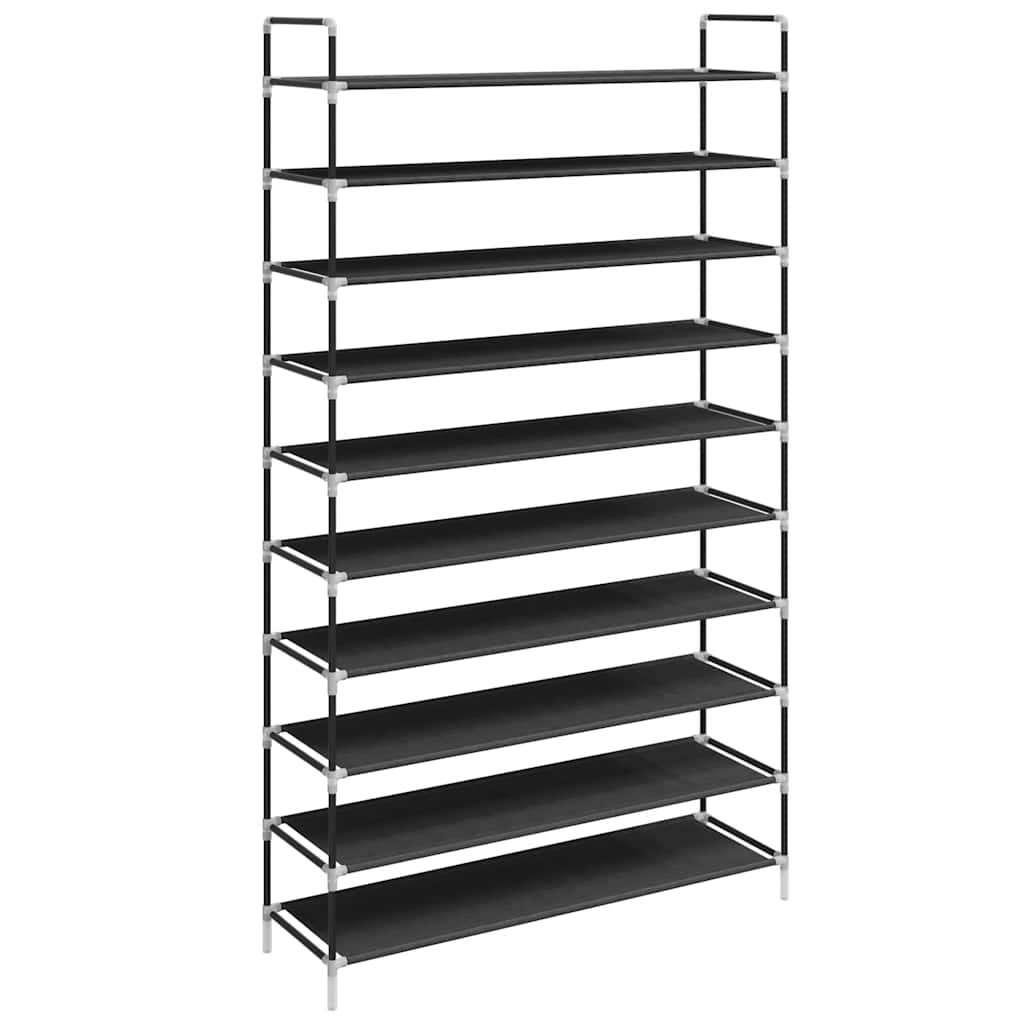 Schoenenrek 10 schappen metaal stof zwart GRATIS BEZORGD!, Verzenden, Nieuw, Nvt, Nvt