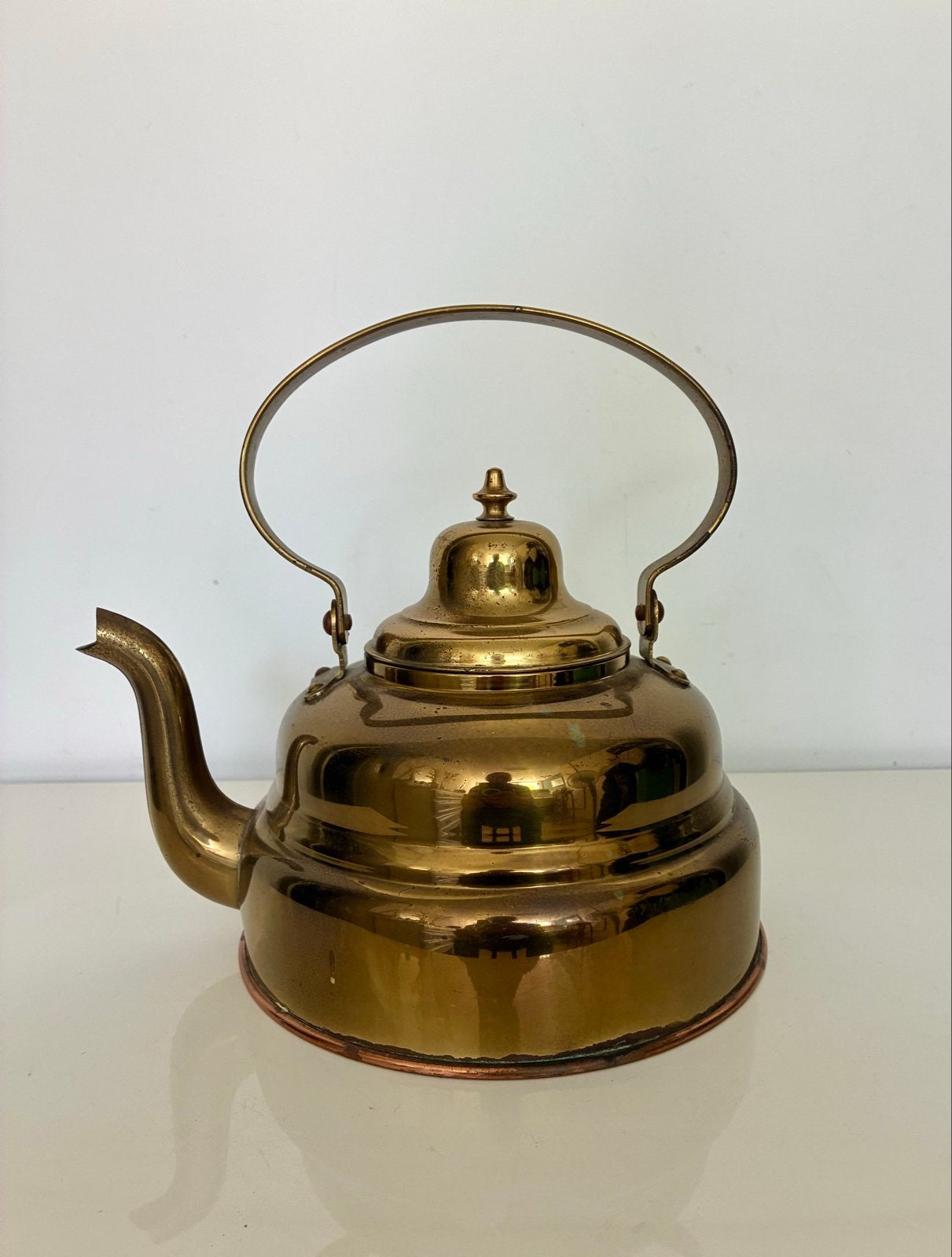 Antieke koperen theeketel met handvat, Antiek en Kunst, Antiek | Koper en Brons, Ophalen of Verzenden, Koper