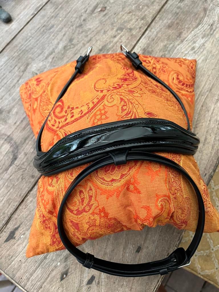 BR combinatie/aansnoer neusriem zwart lak full, Dieren en Toebehoren, Ophalen of Verzenden, Nieuw, Dressuur