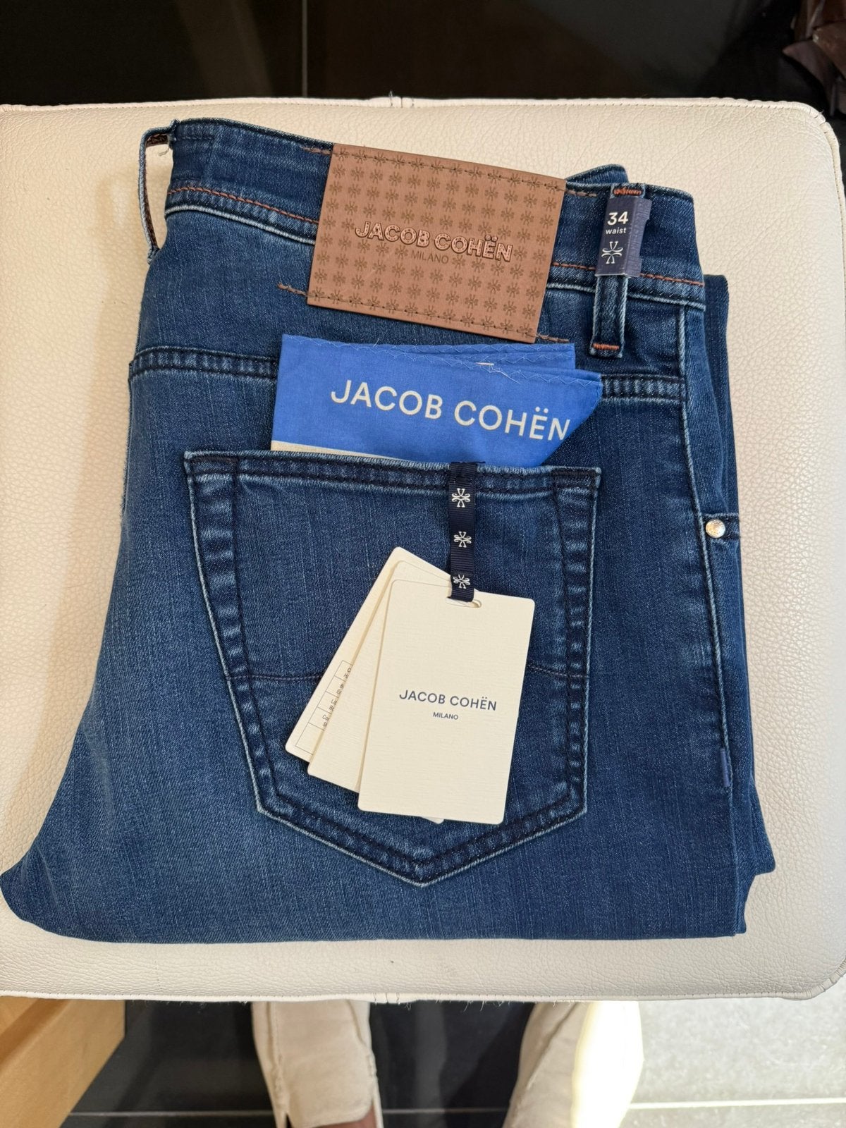 Mooie Jacob Cohen jeans 34 donkerblauw NIEUW, Nieuw, W33 - W34 (confectie 48/50), Koop NU, Kerstman
