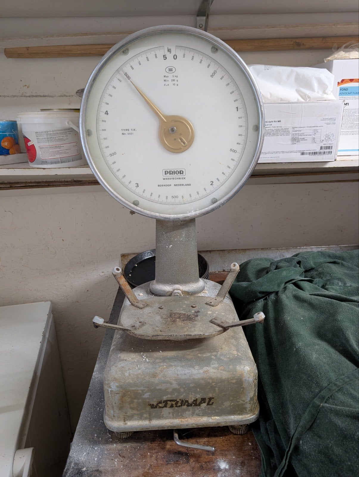 Oude Prios Winkelweegschaal - Max 5 kg, Witgoed en Apparatuur, Winkelweegschaal, Analoog, Ophalen of Verzenden, Fijner dan 1 gram