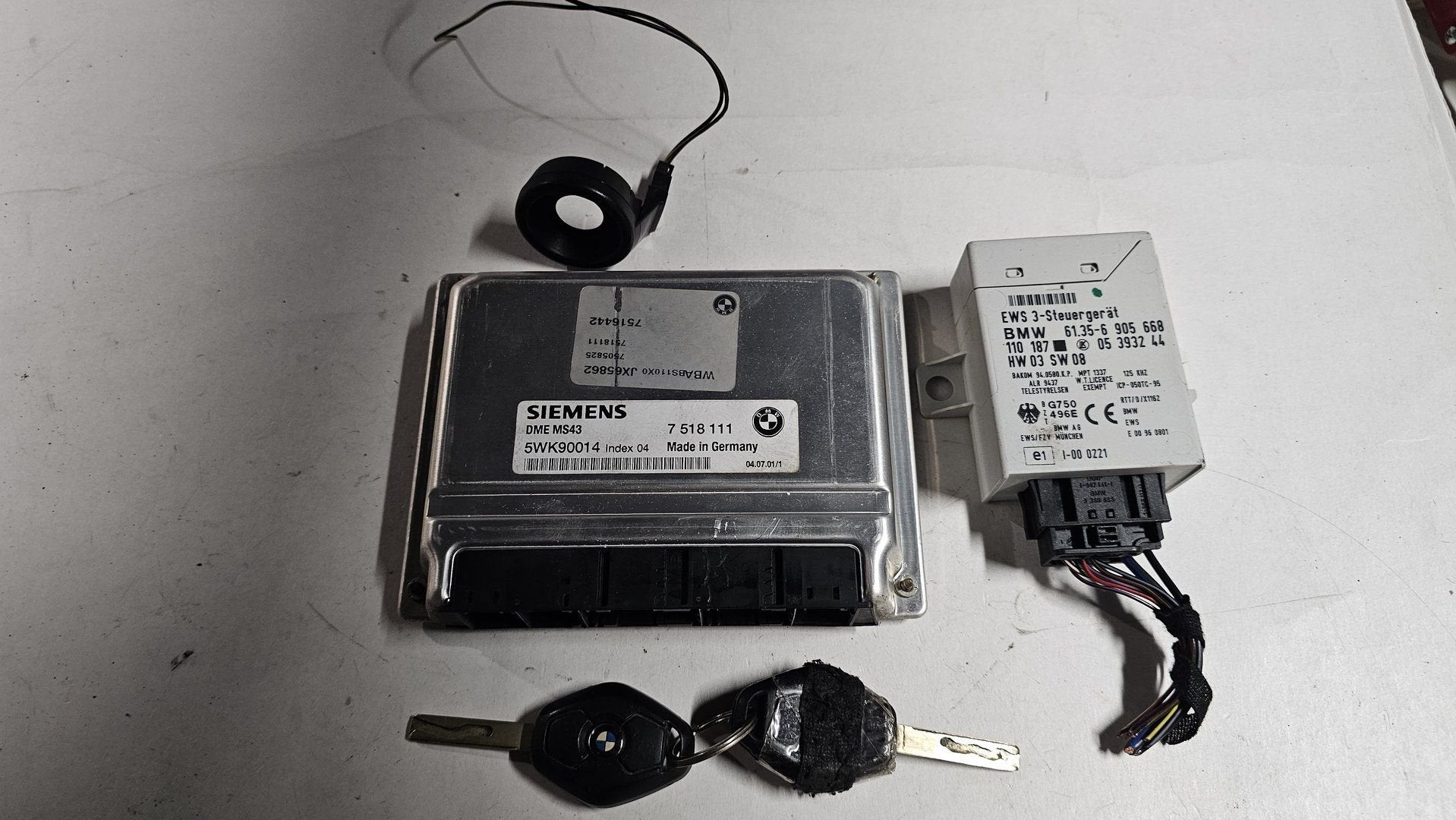 Startset Contactslot + ECU MS43 BMW 3 Serie E46 320i M54 121, Auto-onderdelen, Gebruikt, -, Ophalen of Verzenden, -