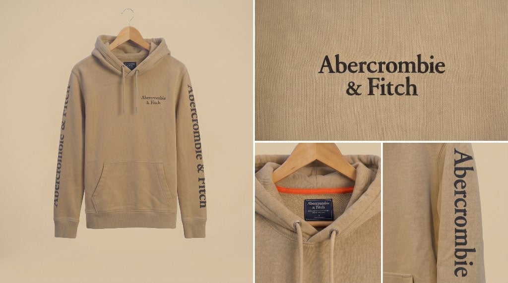 Abercrombie & Fitch Hoodie / Trui - Beige - Maat S, Kleding | Dames, Beige, Ophalen of Verzenden, Zo goed als nieuw, Maat 36 (S)