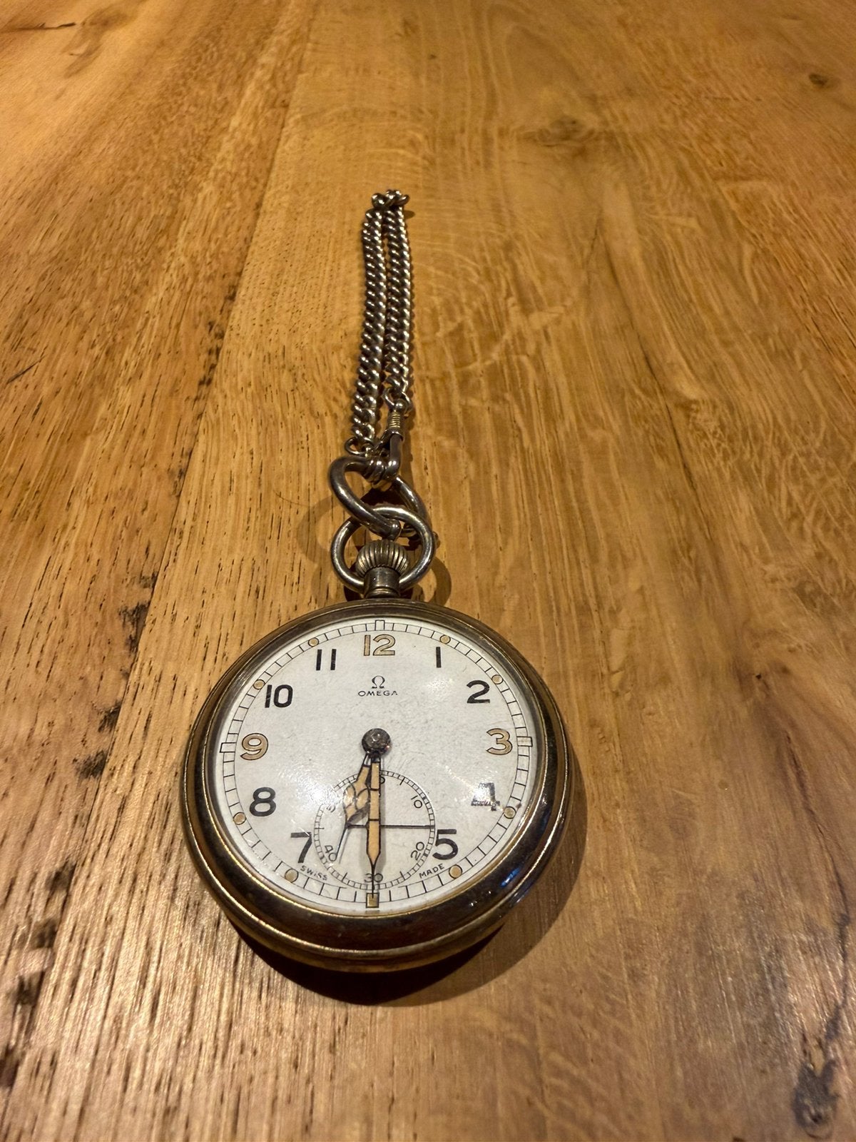Omega G.S.T.P. militair zakhorloge – WOII – defect, Ophalen, Staal, Omega, 1960 of later