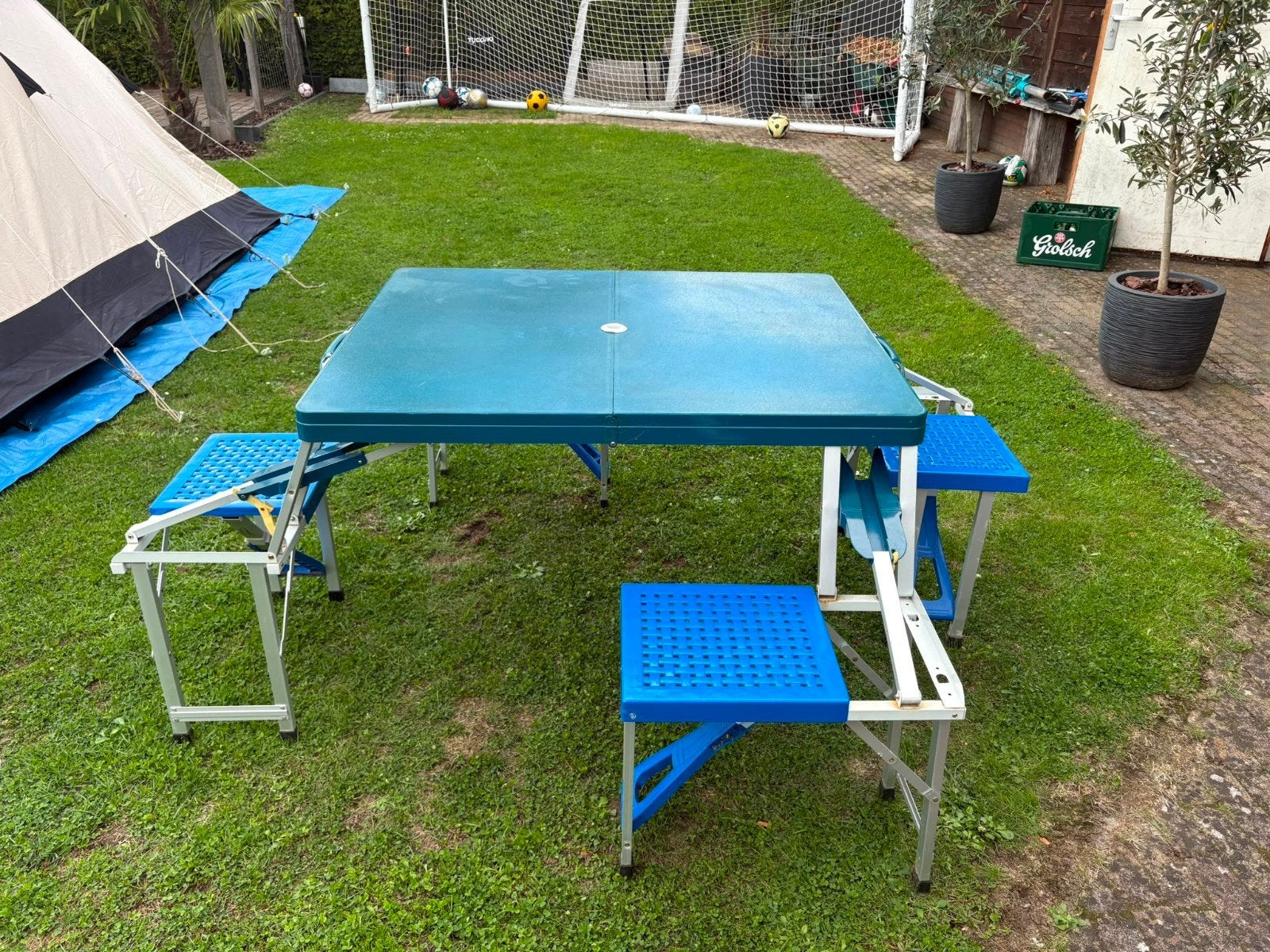 picknicktafel/campingtafel, inklapbaar. €30, Ophalen of Verzenden, Vierkant, Hout, Inklapbaar
