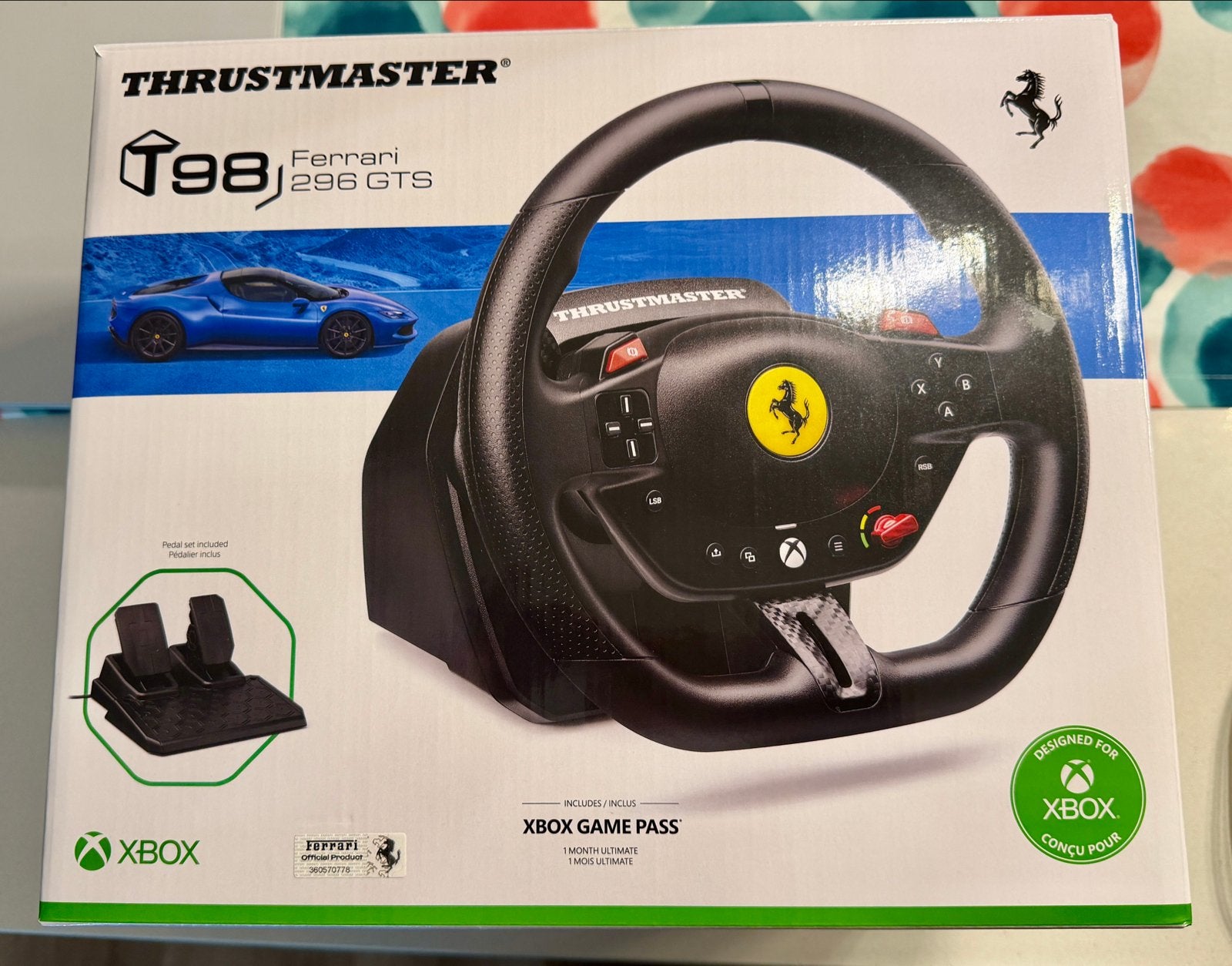 Thrustmaster T98 Ferrari 296 GTS racestuur voor Xbox