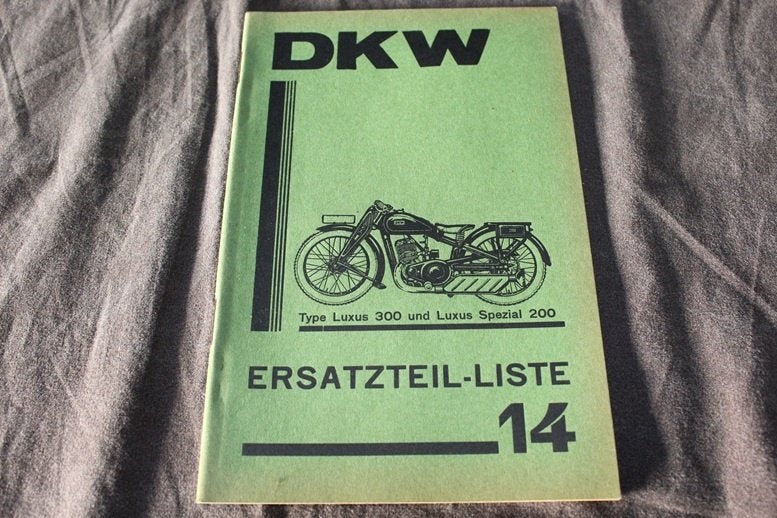 DKW Luxus 300 Spezial 200 1931 motorrad ersatzteil liste, Ophalen of Verzenden, Overige merken
