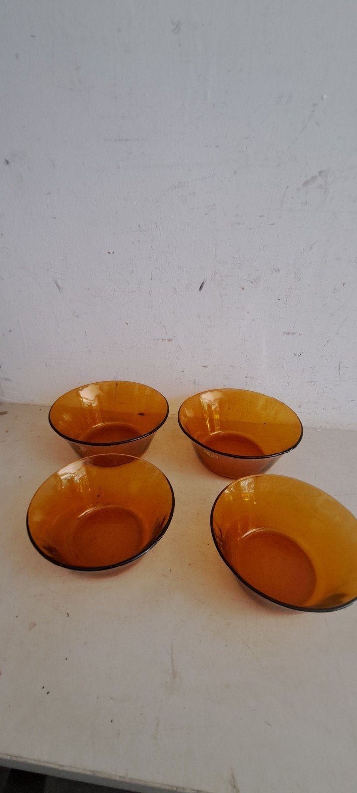 vintage 4 duralex glazen schalen  magnetron ovenbestendig, Ophalen of Verzenden