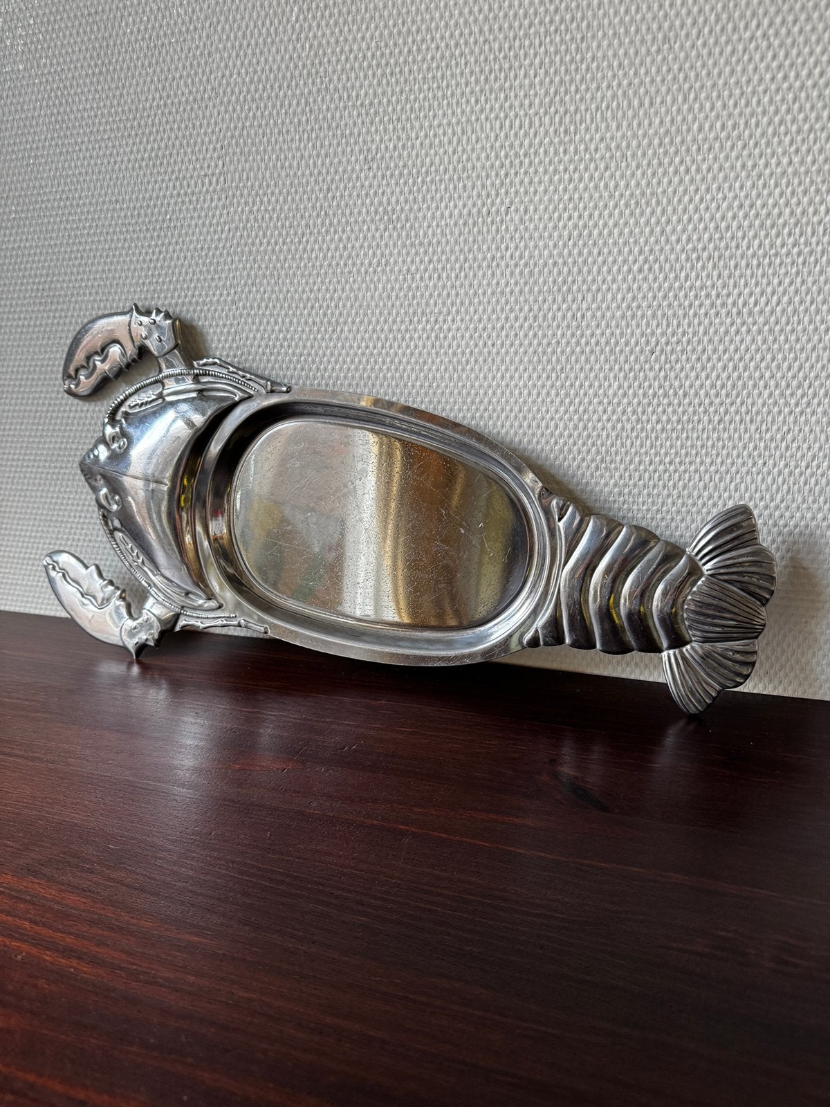 Vintage RVS Kreeften Schaal, Serveerschaal, Fruit de Mer, Gebruikt, Ophalen of Verzenden, Schaal of Schalen, Overige stijlen