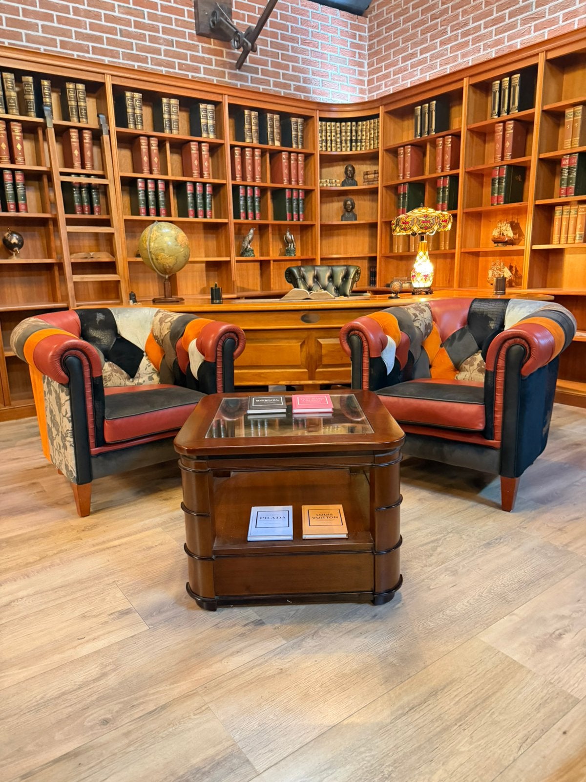 2x Patchwork Clubfauteuils & salontafel Jan Frantzen |, Ophalen, Info@chesterfieldjunkie.nl, 75 tot 100 cm, Jan frantzen