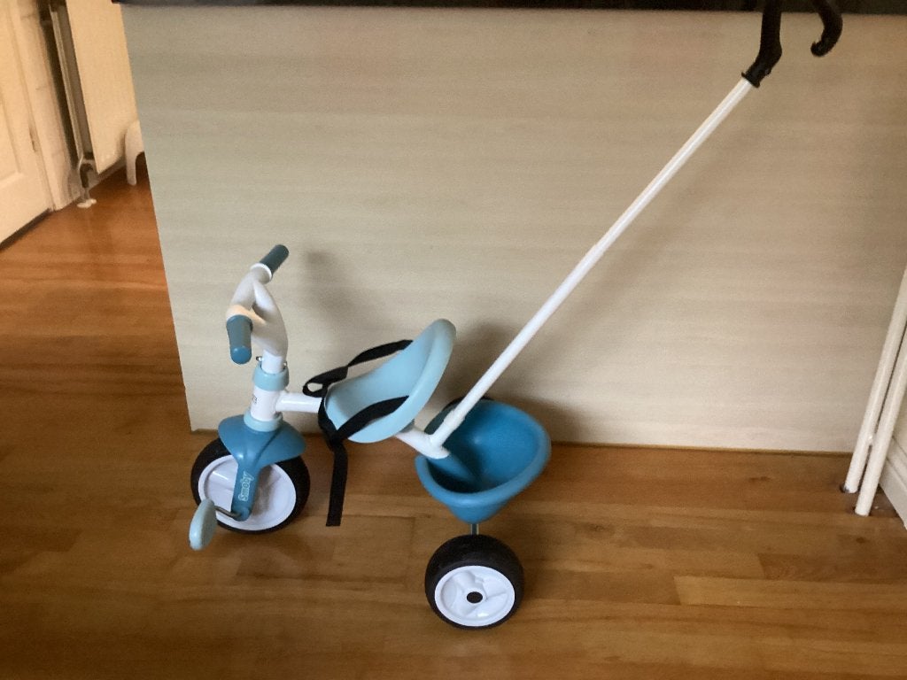 Smoby Be Move driewieler lichtblauw geschakeerd, Ophalen, Terugtraprem, Smoby, Zo goed als nieuw