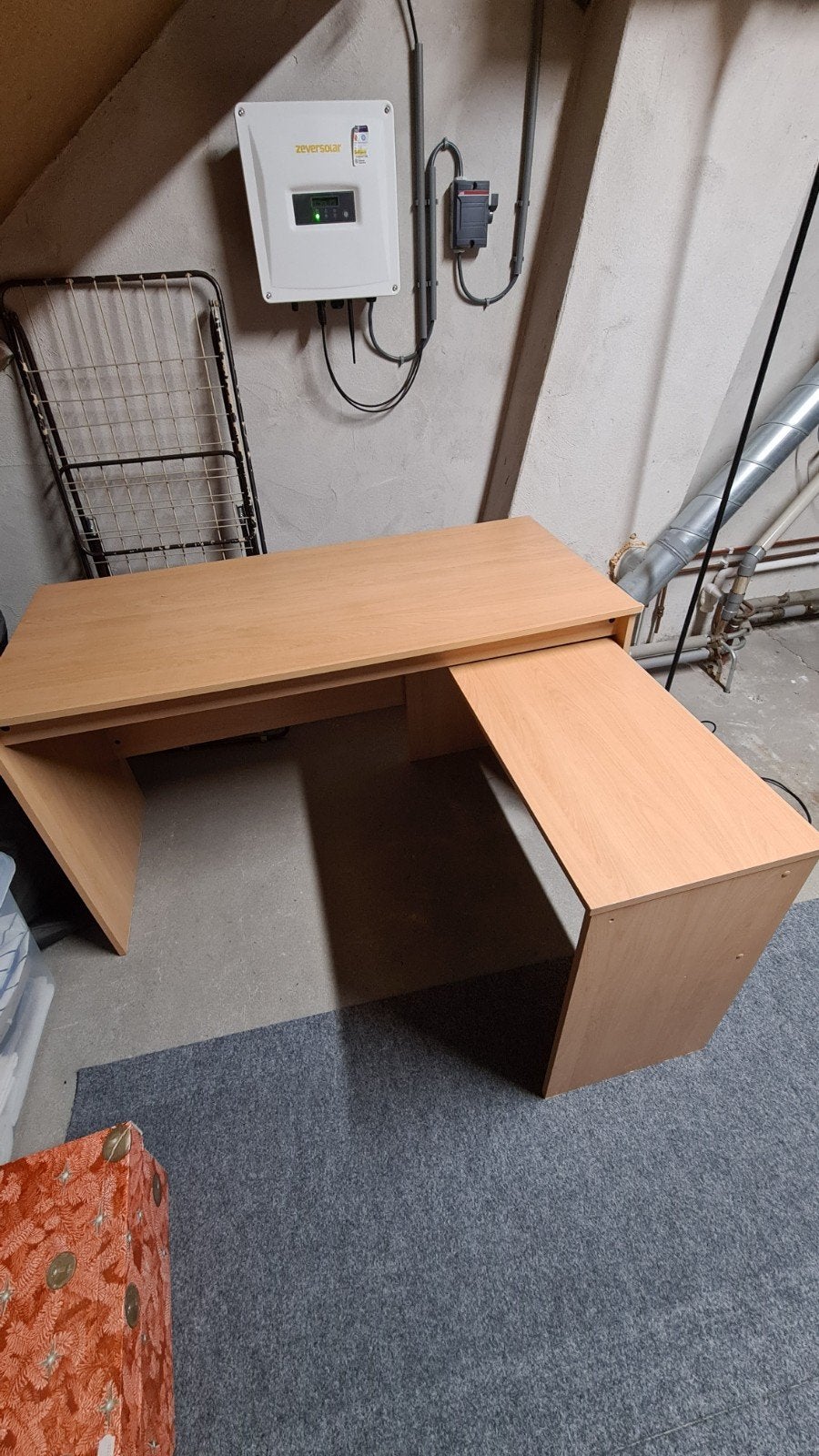Hoekbureau met twee delen, licht houtkleur, Ophalen, Gebruikt, Hout, Hoekbureau