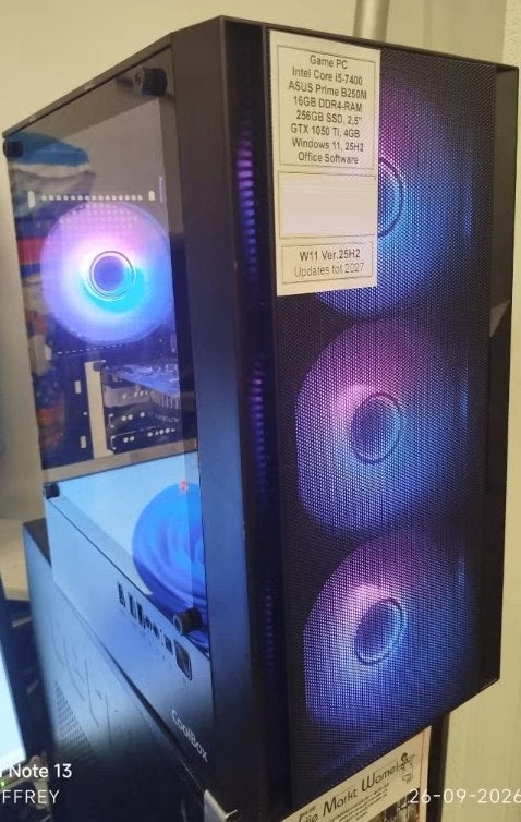 Gaming PC : Core i5-7400, GTX 1050 Ti, 16GB DDR4, SSD, WiFi, Ophalen, Intel Core i5-7400, Processor:, 256 GB SSD-Disk, 2,5'' Inch, SATA:
