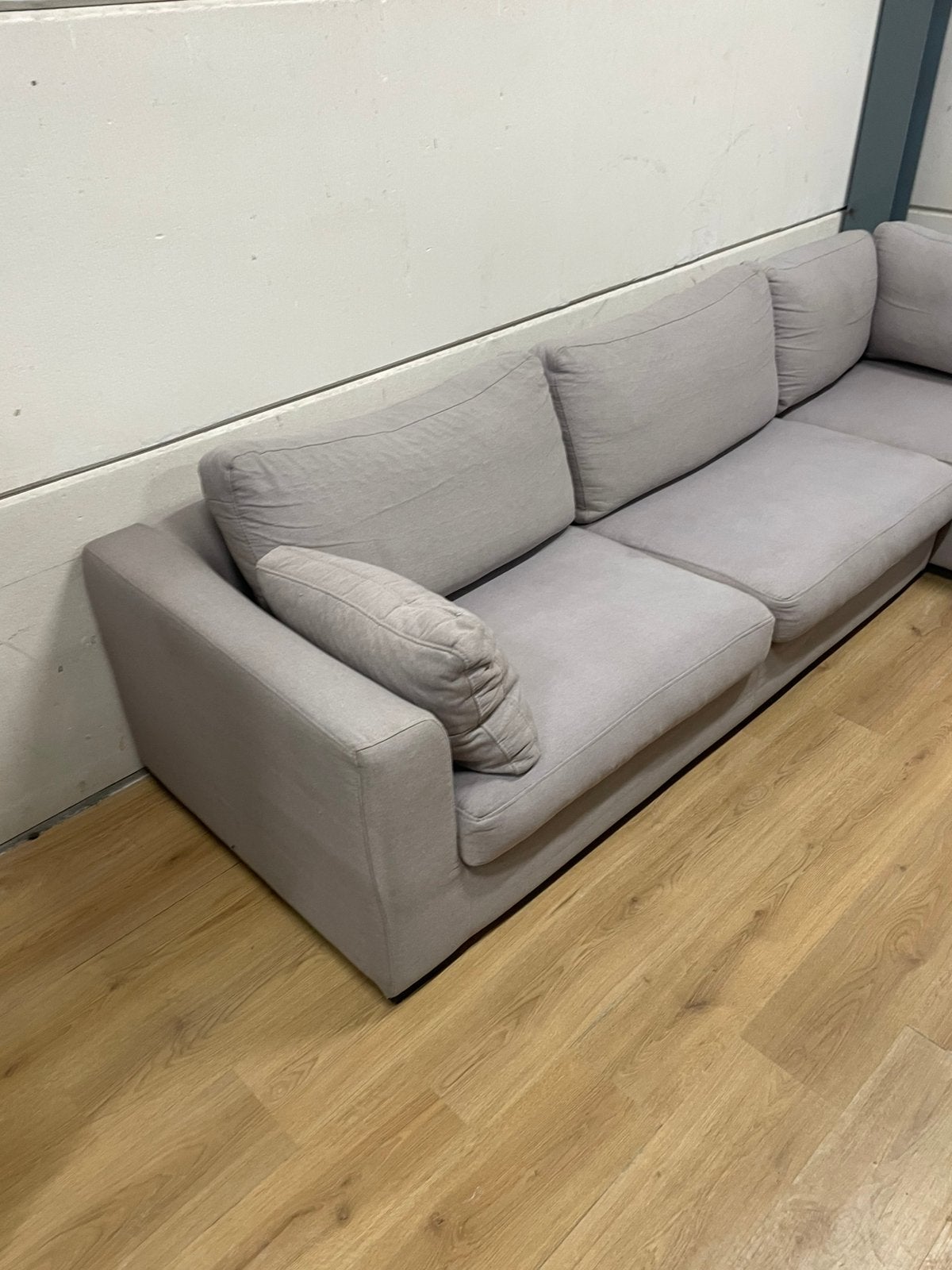 Mooie luxe lichtgrijze hoekbank (wasbaar) - GEREINIGD!!!, Ophalen, 250 tot 300 cm, Luxe, Hoekbank