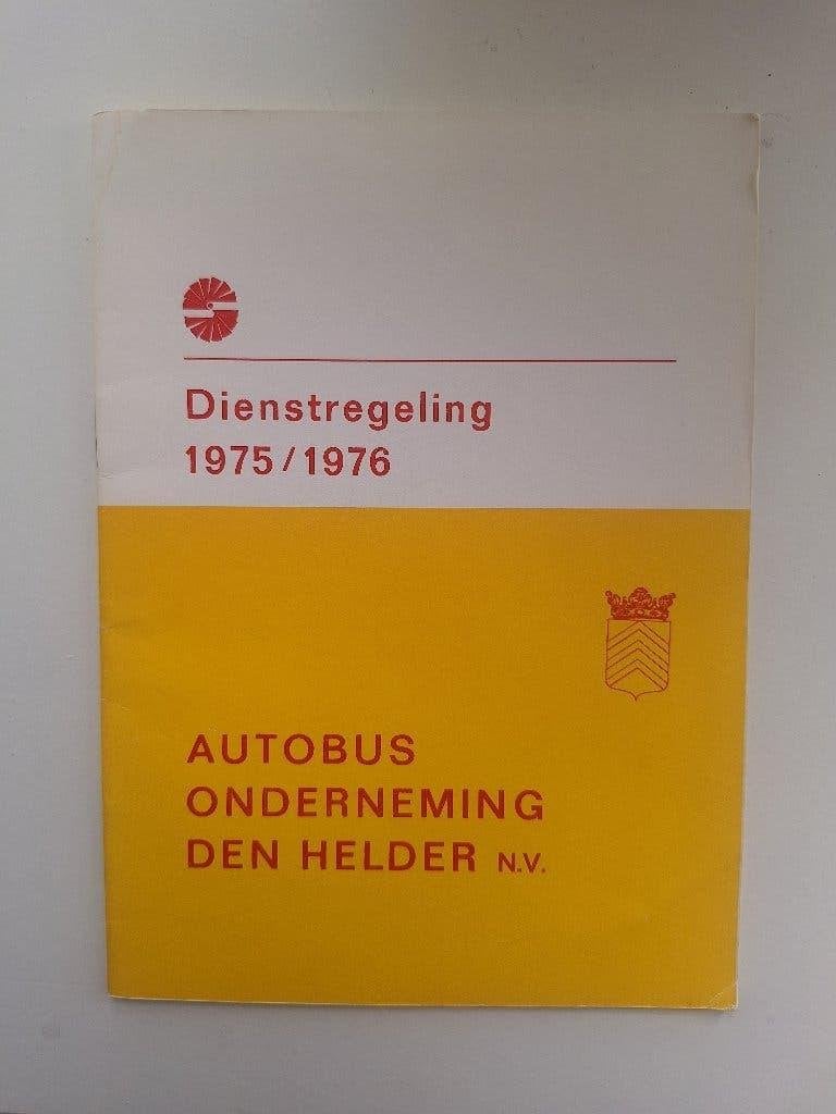 AUTOBUS ONDERNEMING DEN HELDER JAARDIENSTREGELING 1975/1976, Ophalen of Verzenden, Gebruikt, Bus of Metro, Boek of Tijdschrift