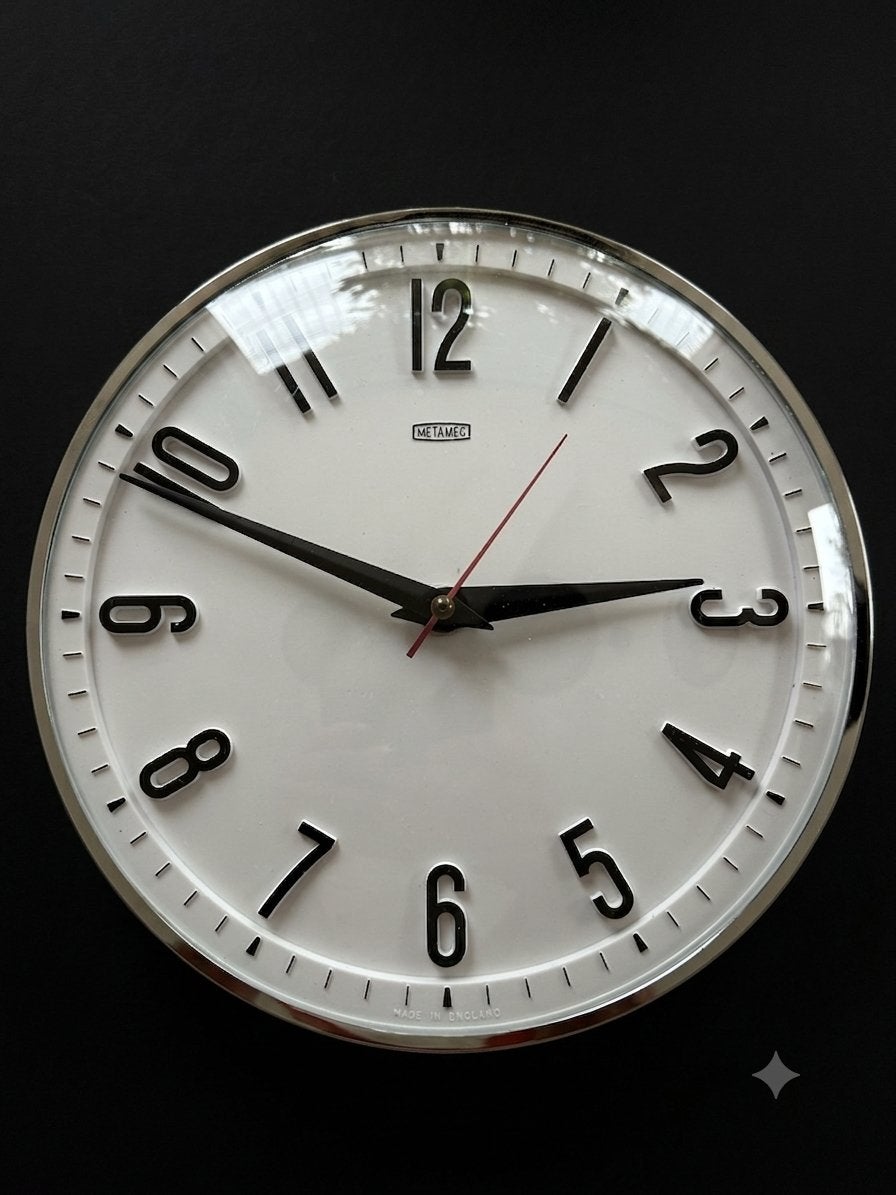 Vintage Metamec wandklok - Made in England, Ophalen of Verzenden