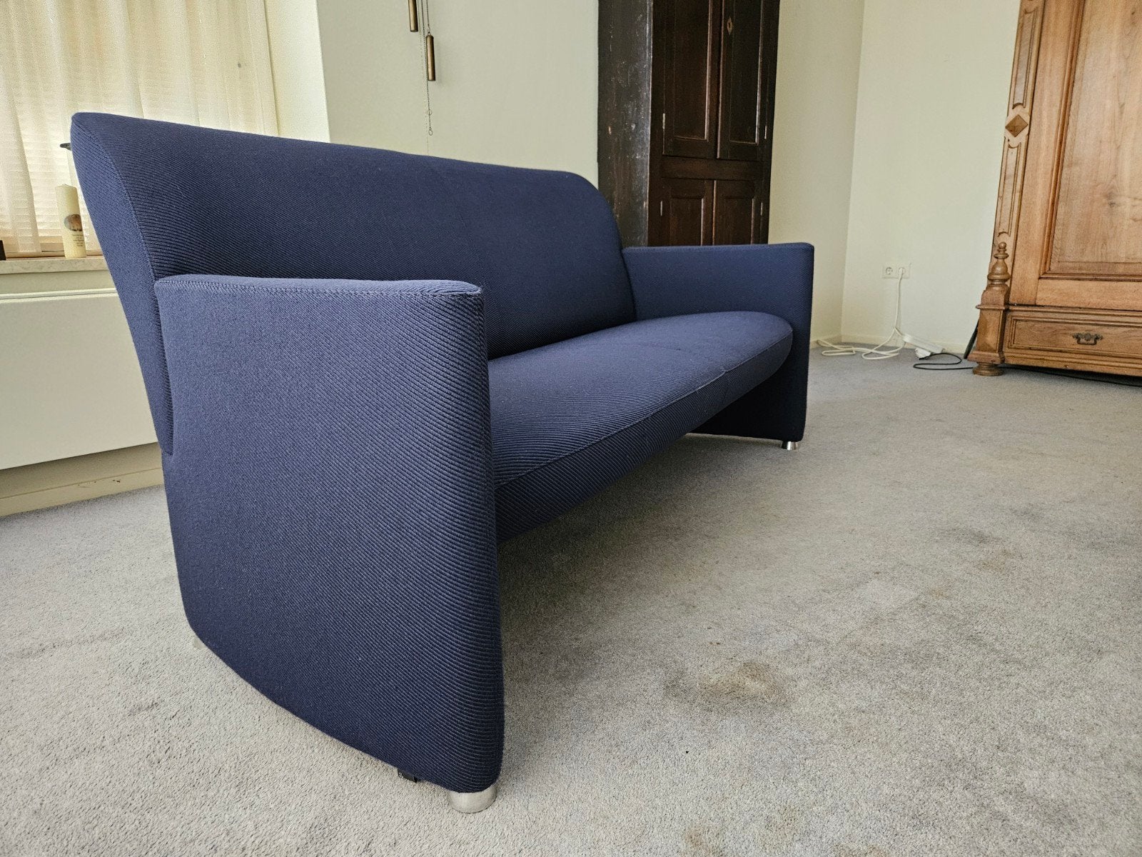 Leolux bank blauw, 2.5 zits, 150 tot 200 cm, Tweepersoons, 75 tot 100 cm, Ophalen of Verzenden