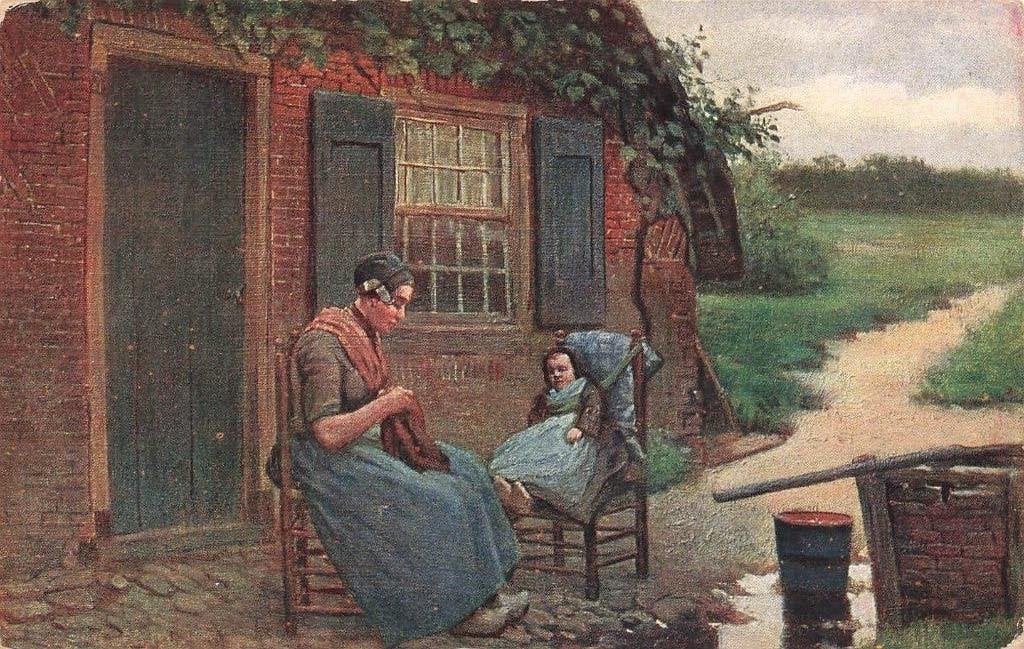 Een rustig uurtje te Elspeet, Ophalen of Verzenden, Voor 1920, Gelopen, Gelderland