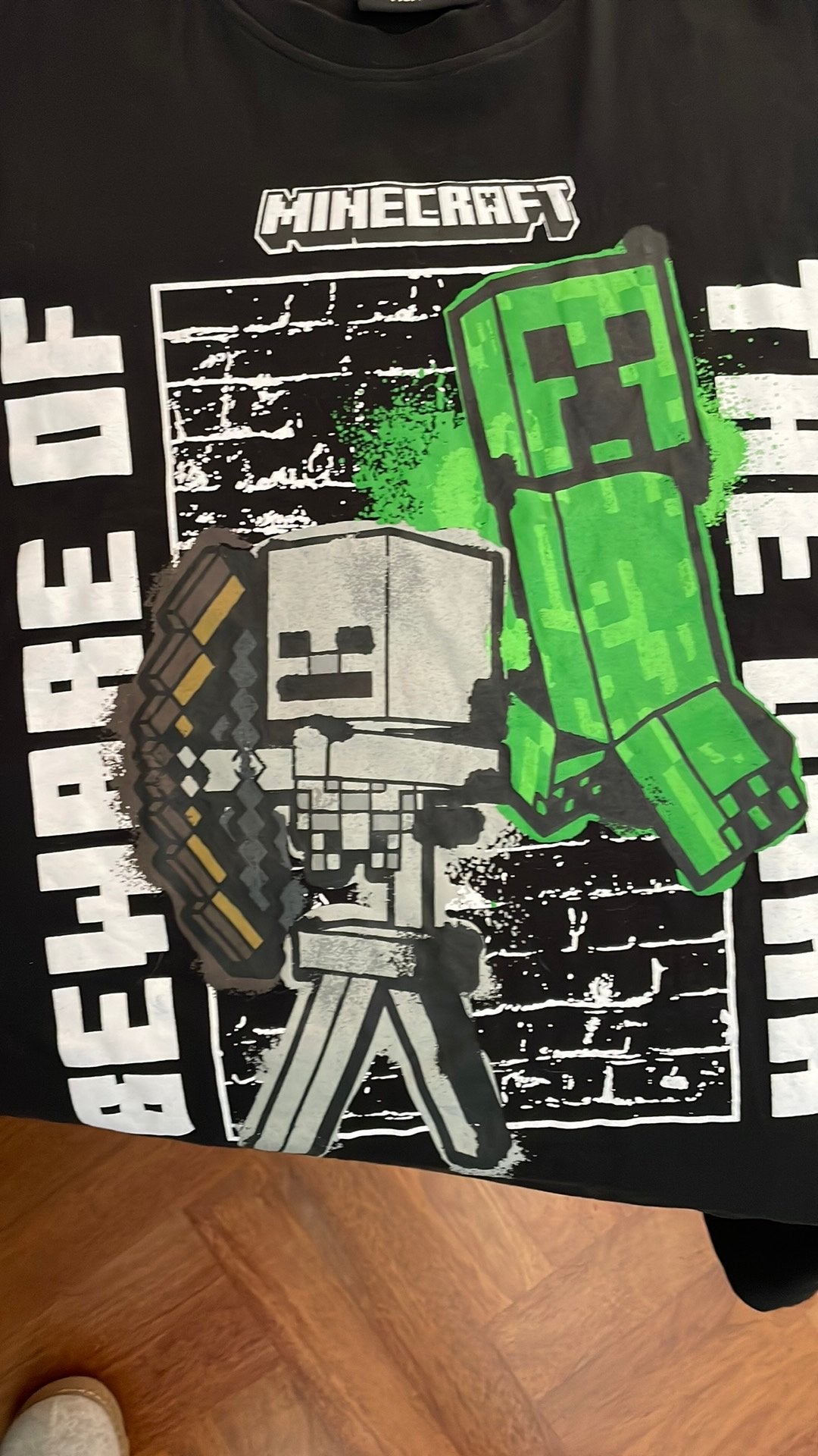 Zwart t shirt Minecraft, Ophalen, Zo goed als nieuw, Maat 46 (S) of kleiner, Zwart