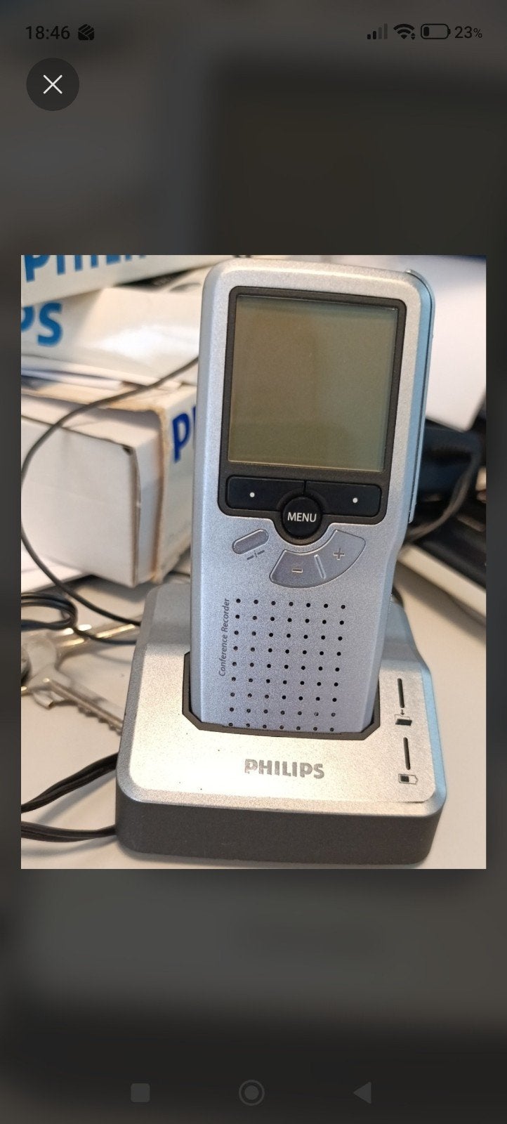 Philips Conference Recorder met oplaadstation, Audio, Tv en Foto, Ophalen of Verzenden, Bandrecorder
