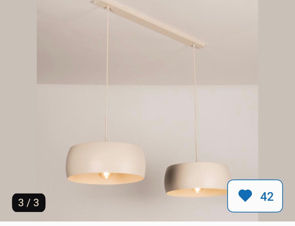 Rietveld Hanglamp dubbel., Ophalen, Zo goed als nieuw, Metaal