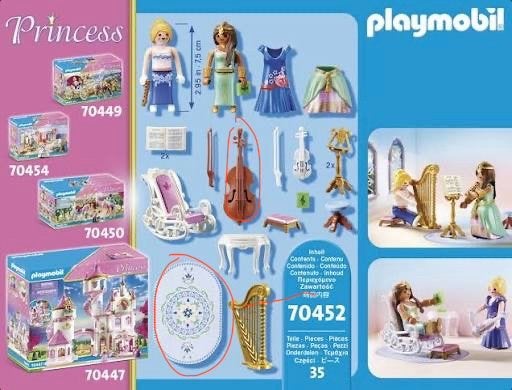 Playmobil Princess 70452 - Mist vloerkleed en bruine gitaar, Ophalen of Verzenden, Gebruikt, Overige typen