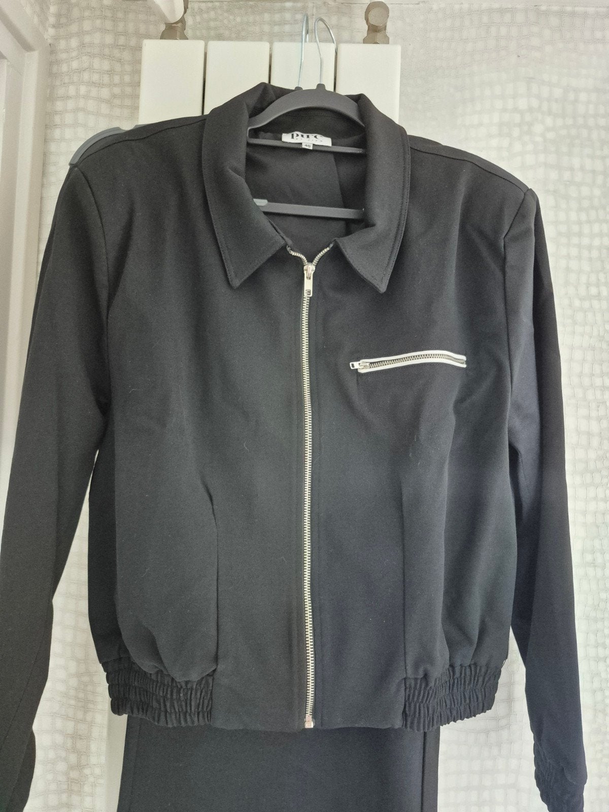 Sportief gekleed pak Pure by Zizo (bomberjack 46, broek 42), Zizo, Kostuum of Pak, Zwart, Maat 46/48 (XL) of groter