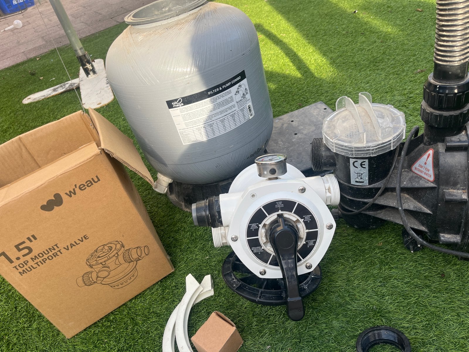 Zwembad pomp/filter set (storing). MOET WEG!!, Tuin en Terras, Ophalen, Gebruikt, Zwembadpomp