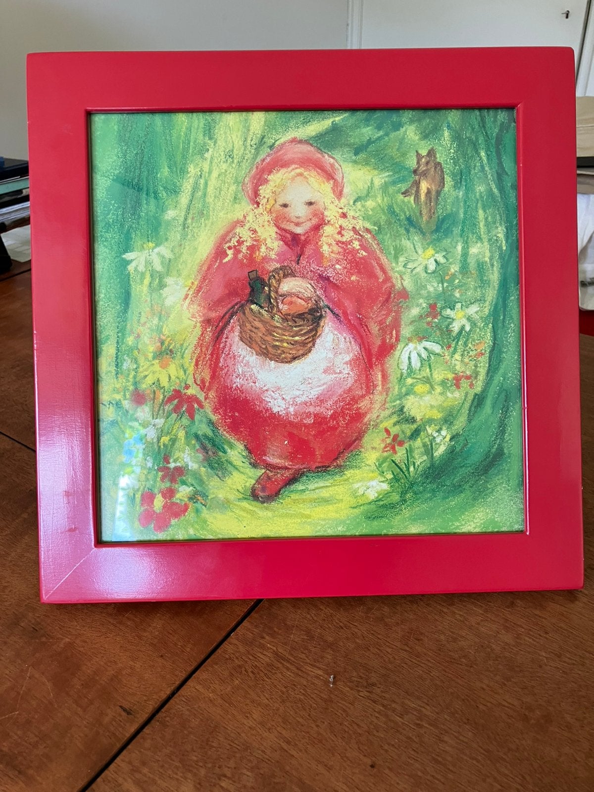 Roodkapje ingelijste illustratie Marjan van Zeijl uit boek, Boeken, Kinderboeken | Kleuters, Ophalen of Verzenden, Sprookjes