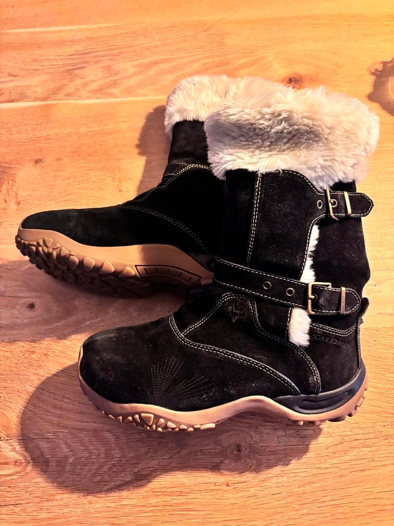 Salomon Snowboots Zwart met Bont - Maat 38, Ophalen, Zo goed als nieuw, Zwart, Snowboots