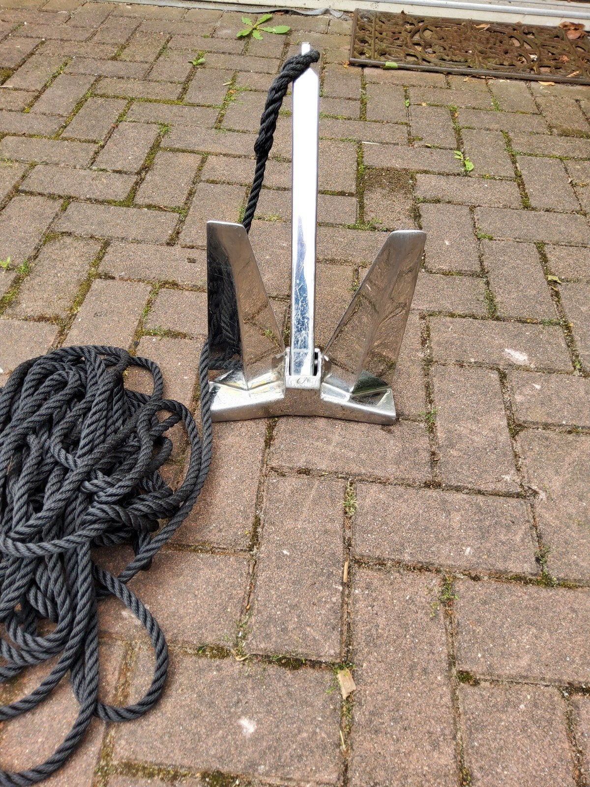 Anker / Poolanker RVS 8kg met lijn, Ophalen of Verzenden, Gebruikt, Overige typen