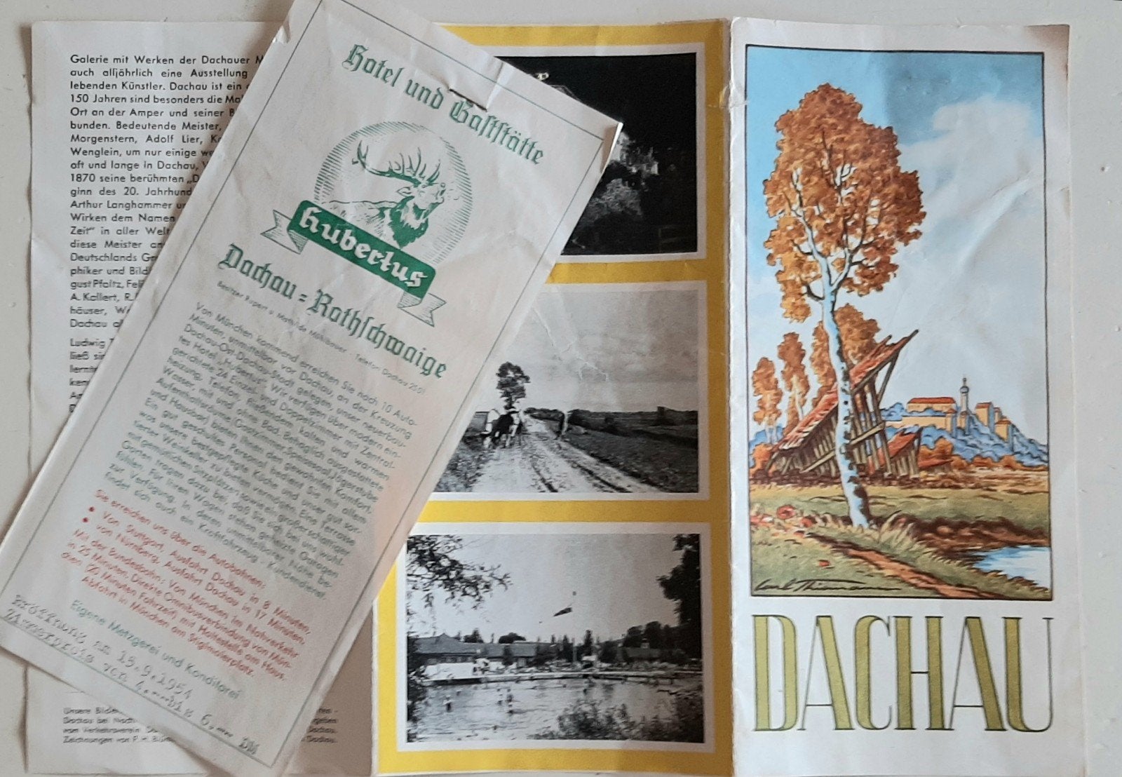 OUDE FOLDERS VOOR VAKANTIE IN DACHAU, Verzenden