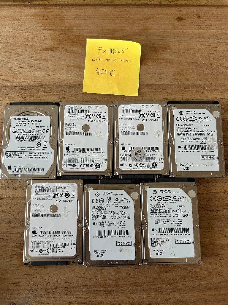 7 x HDD 2.5" Hard Drive with Apple logo, Ophalen of Verzenden, Desktop, Extern, Gebruikt