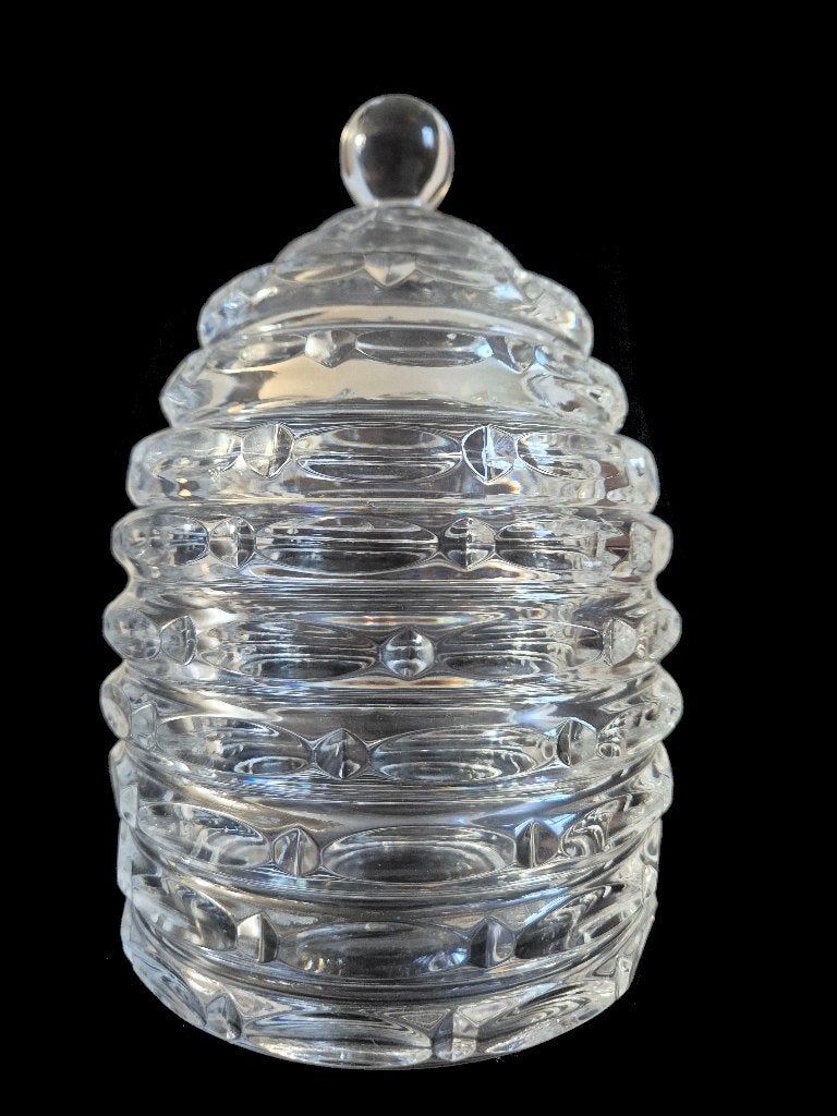 Prachtige kristallen Godinger, Beehive Collection honing pot, Ophalen, Gebruikt, Glas