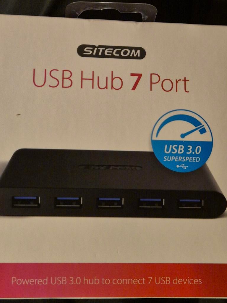 Sitecom CN-084 USB 3.0 Hub 7 Port, Verzenden, Sitecom