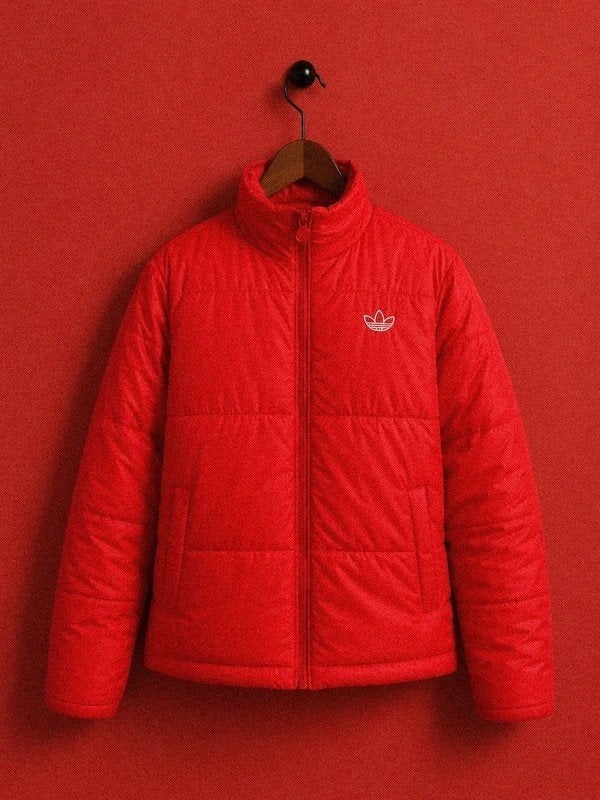 Gewilde rode Adidas puffer jas, maat S (36/8), Adidas, Ophalen of Verzenden, Zo goed als nieuw, Maat 36 (S)